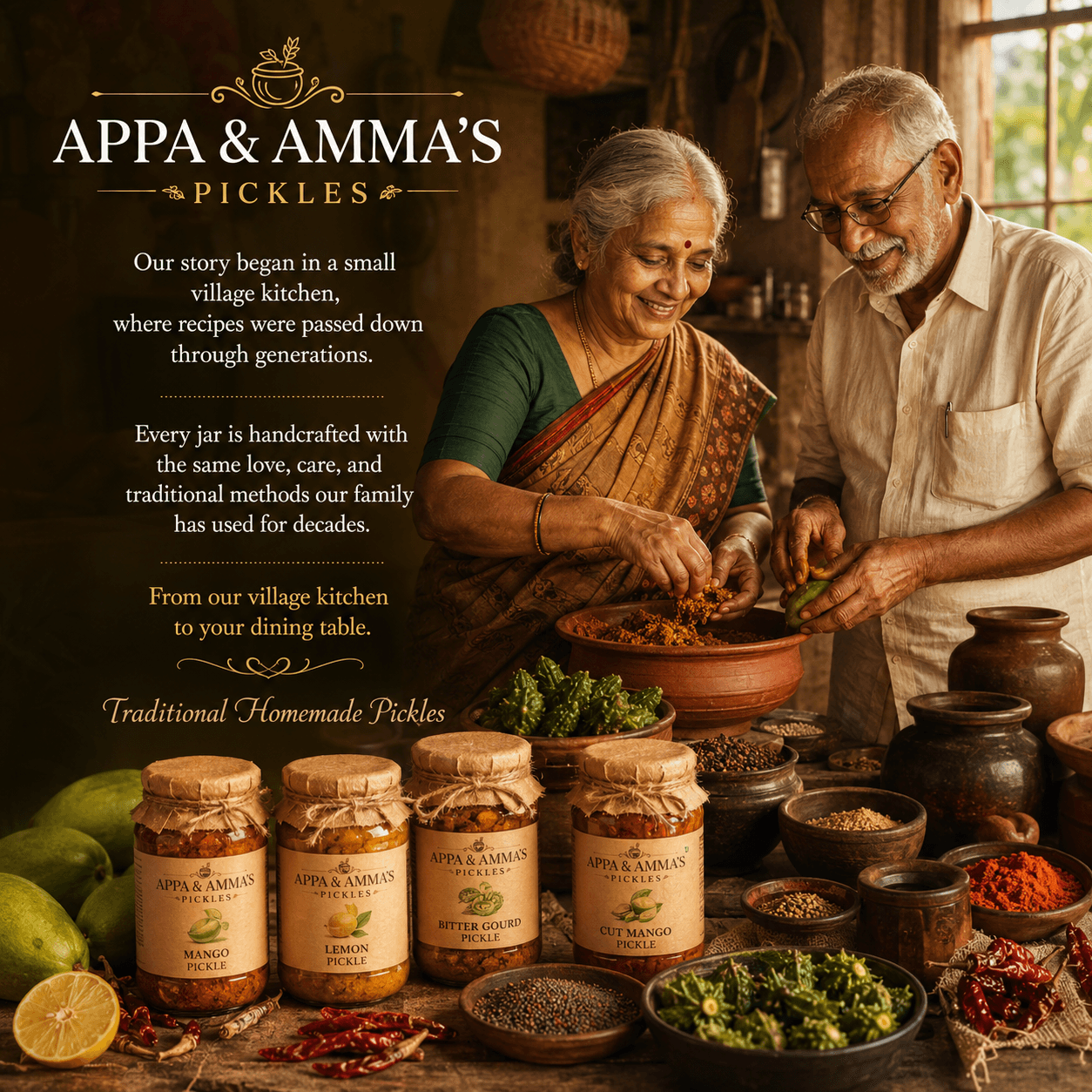 Traditional clay pickle jar with mango pickle