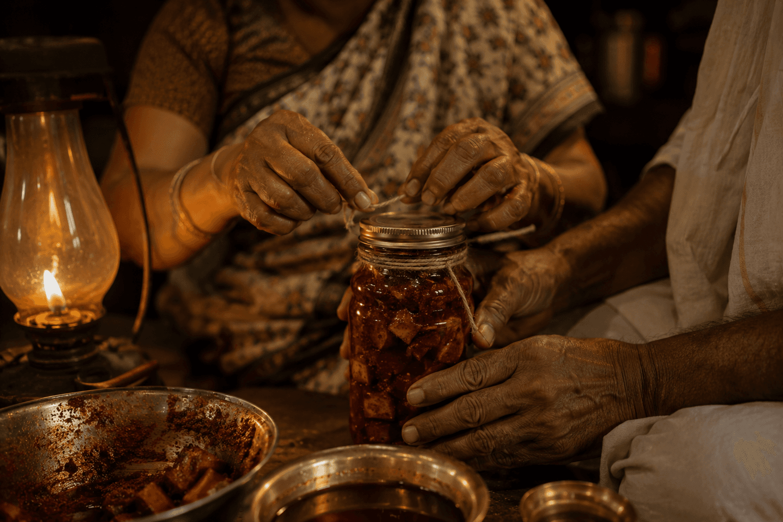 A jar sealed by hand at the end of the day
